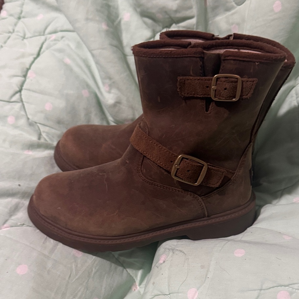 UGG Kids Brown Boots with Buckle